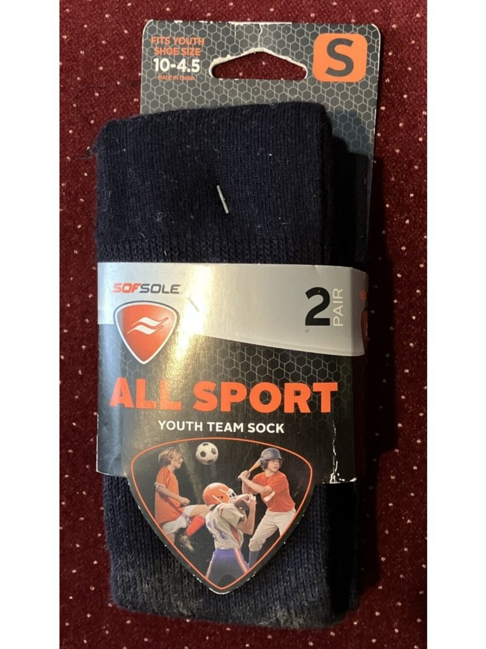 Sof Sole All Sport Youth Team Long Socks 2 Pair Small 10-4.5 Black